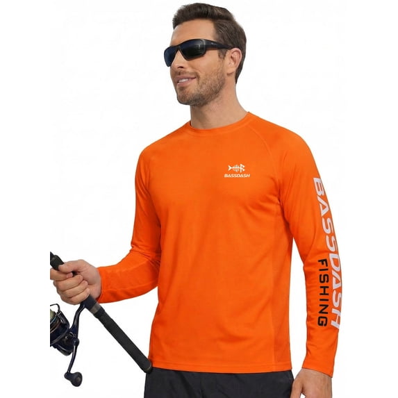 Bassdash Fishing T Shirts for Men UV Sun Protection UPF 50+ Long Sleeve Tee T-Shirt