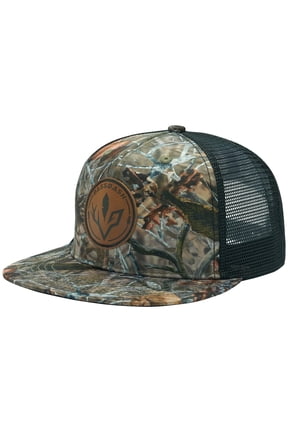 Flat Brim Trucker Cap Adjustable Snapback Hat Mesh Back For Men Women Fishing Hunting