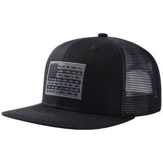 BASSDASH Flat Brim Trucker Cap Adjustable Snapback Hat Mesh Back For Men Women Fishing Hunting