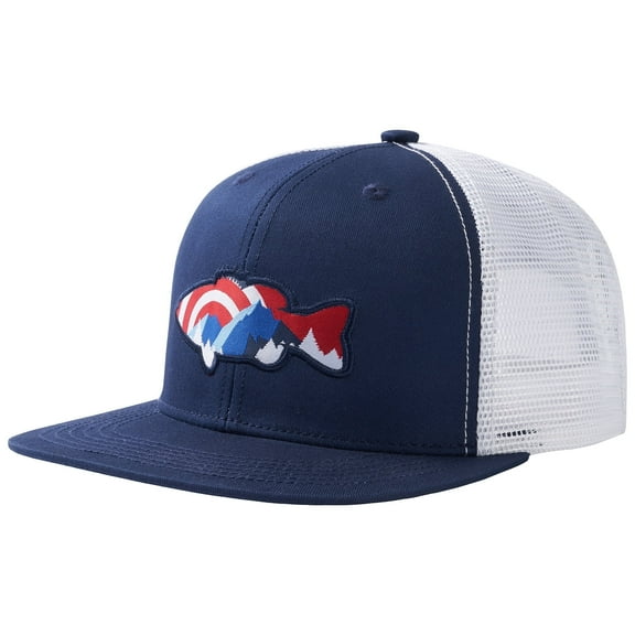 BASSDASH Flat Brim Trucker Cap Adjustable Snapback Hat Mesh Back For Men Women Fishing Hunting