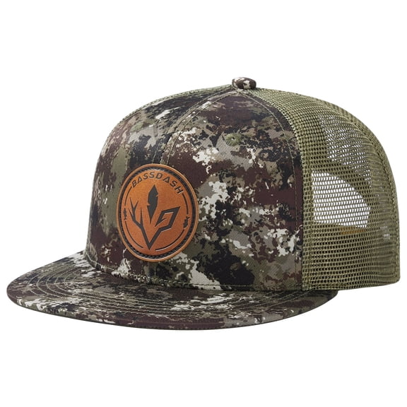 BASSDASH Flat Brim Trucker Cap Adjustable Snapback Hat Mesh Back For Men Women