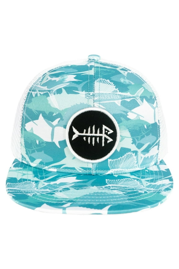 Flat Brim Trucker Cap Adjustable Snapback Hat Mesh Back For Men Women