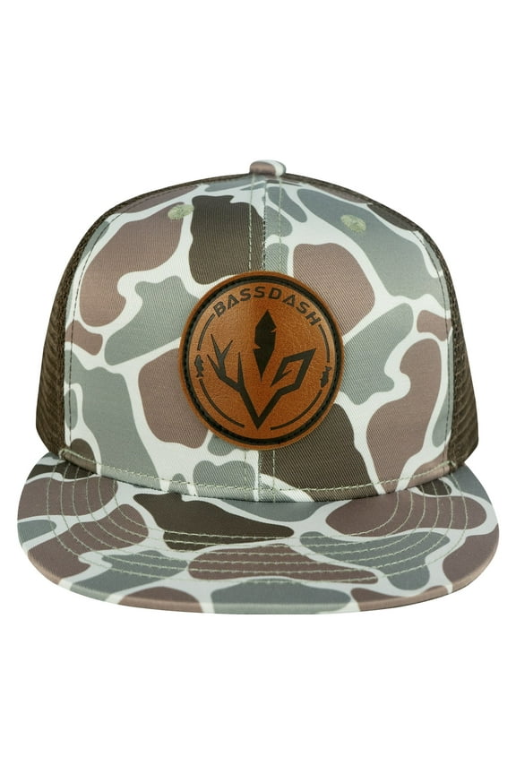 Flat Brim Trucker Cap Adjustable Snapback Hat Mesh Back For Men Women