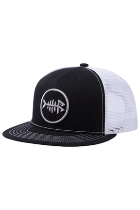 Flat Brim Trucker Cap Adjustable Snapback Hat Mesh Back For Men Women