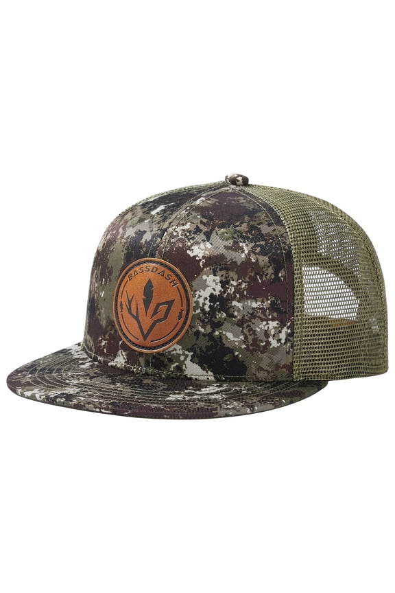 Flat Brim Trucker Cap Adjustable Snapback Hat Mesh Back For Men Women