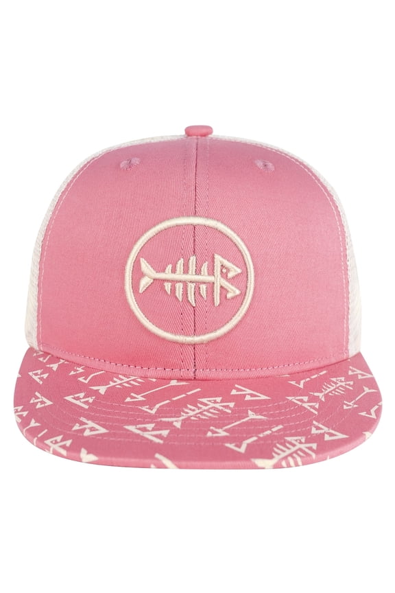 Flat Brim Trucker Cap Adjustable Snapback Hat Mesh Back For Men Women