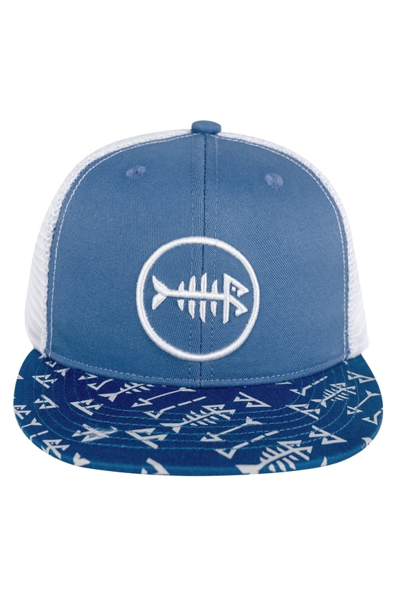 Flat Brim Trucker Cap Adjustable Snapback Hat Mesh Back For Men Women