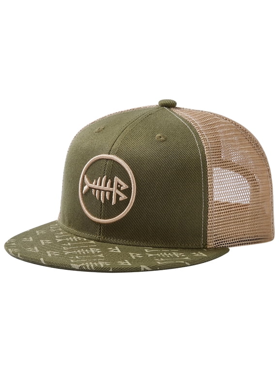 Flat Brim Trucker Cap Adjustable Snapback Hat Mesh Back For Men Women