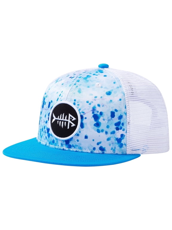 Flat Brim Trucker Cap Adjustable Snapback Hat Mesh Back For Men Women
