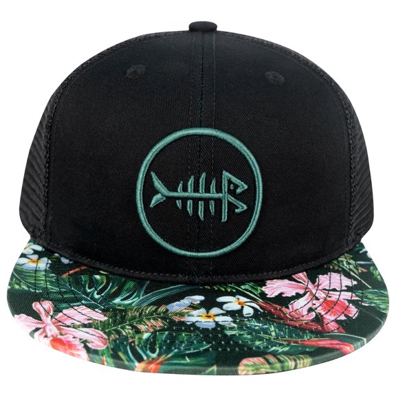 BASSDASH Flat Brim Trucker Cap Adjustable Snapback Hat Mesh Back For Men Women