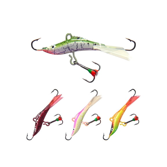 BASSDASH Ice Fishing Lures with Glide Tail Wings Winter Ice Jigging Fishing Jigs for Bass Perch Walleye Pike