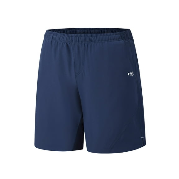 BASSDASH Men’s 7” Fishing Shorts UPF 50  Lightweight Water Resistant Quick Dry for Hiking with Zipper Pocket FP06M
