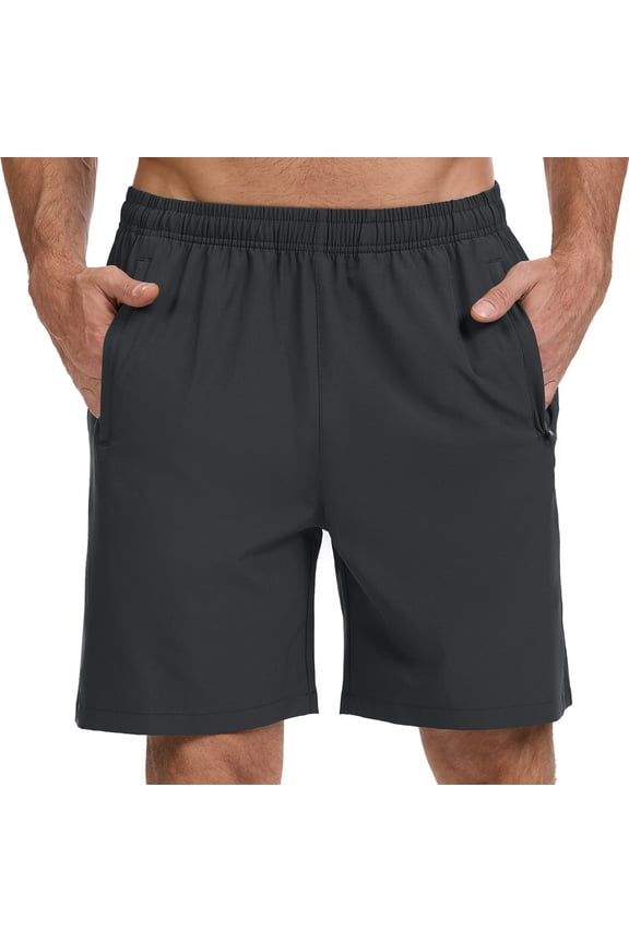 Men's 7" Inseam Hiking Fishing Shorts UPF 50+ with 3 Zipper Pockets Lightweight Water Resistant Quick Dry Outdoor FP12M