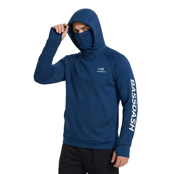 BASSDASH Men’s Fishing Fleece Hoodie with Neck Gaiter Water Resistant Performance Hunting Sweatshirt FS18M
