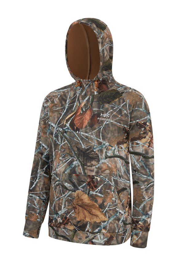 Men’s Fleece Lined Fishing Hoodies Water Resistant Performance Pullover Sweatshirts Stretchy Hunting Workout Sweatshirt FS32M
