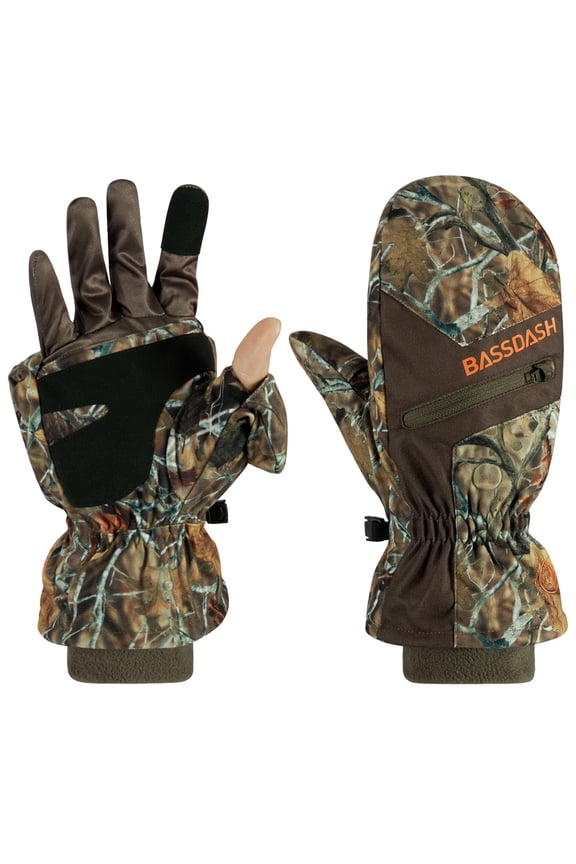 Men’s Insulated Mittens Winter Camo Hunting Gloves Water Resistant for Cold Weather Outdoor Activities HG06M