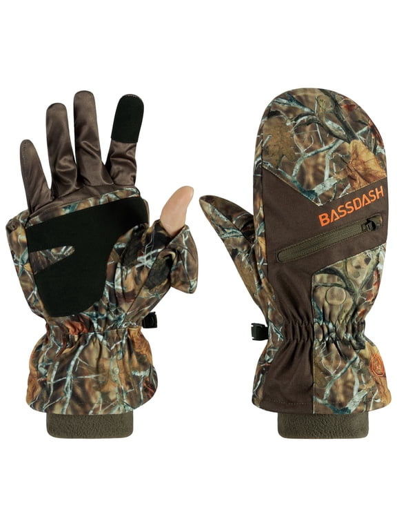 Men’s Insulated Mittens Winter Camo Hunting Gloves Water Resistant for Cold Weather Outdoor Activities HG04M