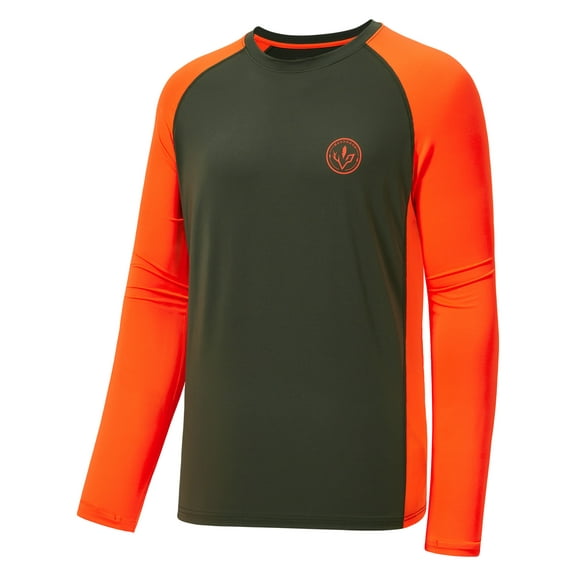 BASSDASH Men’s Lightweight Camo Hunting Shirt UPF 50  Sun Protection Long Sleeve Hiking Fishing Performance Tee Mesh Panels