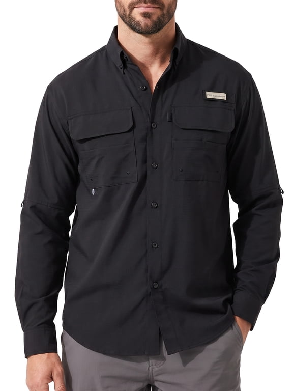 Men's Performance Fishing Shirt Button Down Long Sleeve UPF 50 Quick Dry FS21M