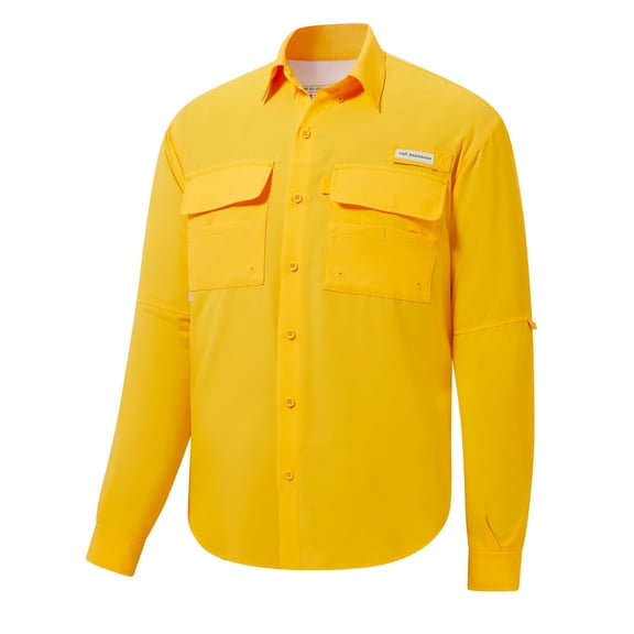 BASSDASH Men's Performance Fishing Shirt Button Down Long Sleeve UPF 50 Quick Dry FS21M
