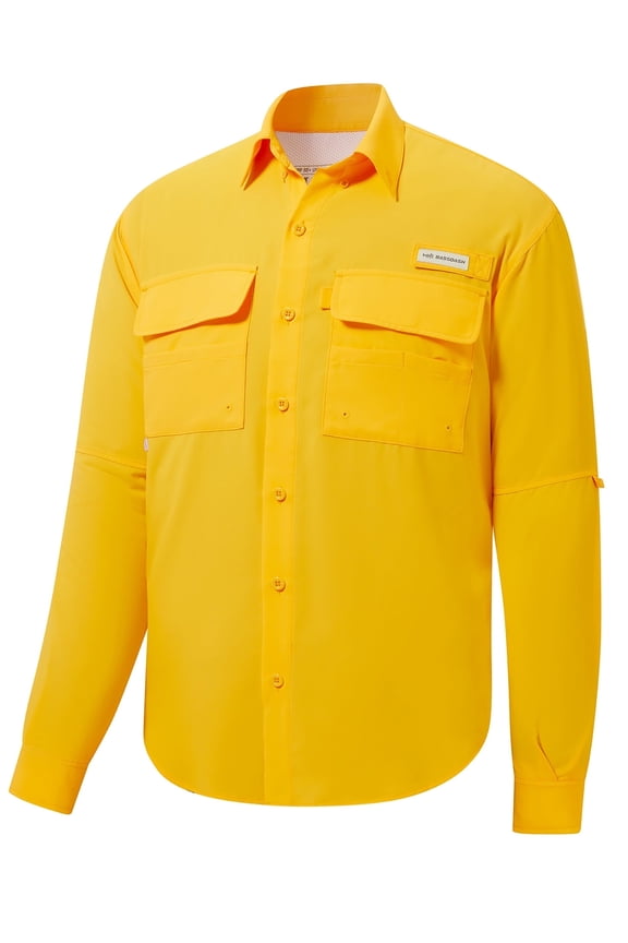 Men's Performance Fishing Shirt Button Down Long Sleeve UPF 50 Quick Dry FS21M