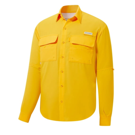 BASSDASH Men's Performance Fishing Shirt Button Down Long Sleeve UPF 50 Quick Dry FS21M