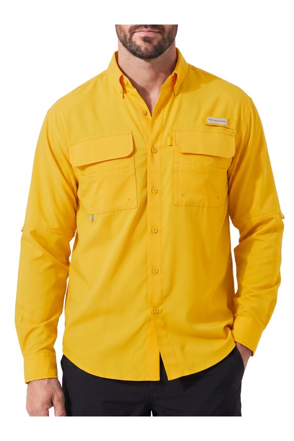 Men's Performance Fishing Shirt Button Down Long Sleeve UPF 50 Quick Dry FS21M