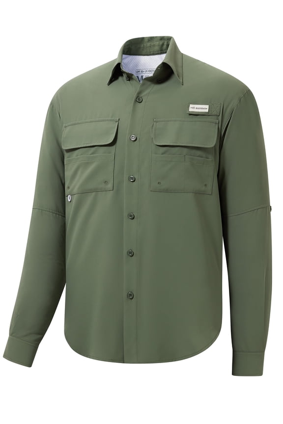 Men's Performance Fishing Shirt Button Down Long Sleeve UPF 50 Quick Dry FS21M