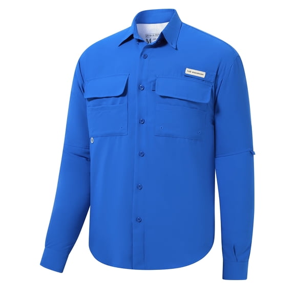 BASSDASH Men's Performance Fishing Shirt Button Down Long Sleeve UPF 50 Quick Dry FS21M