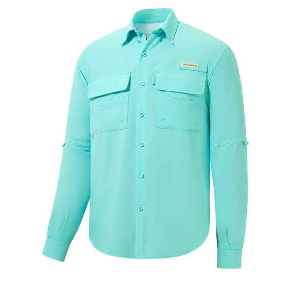 BASSDASH Men's Performance Fishing Shirt Button Down Long Sleeve UPF 50 Quick Dry FS21M