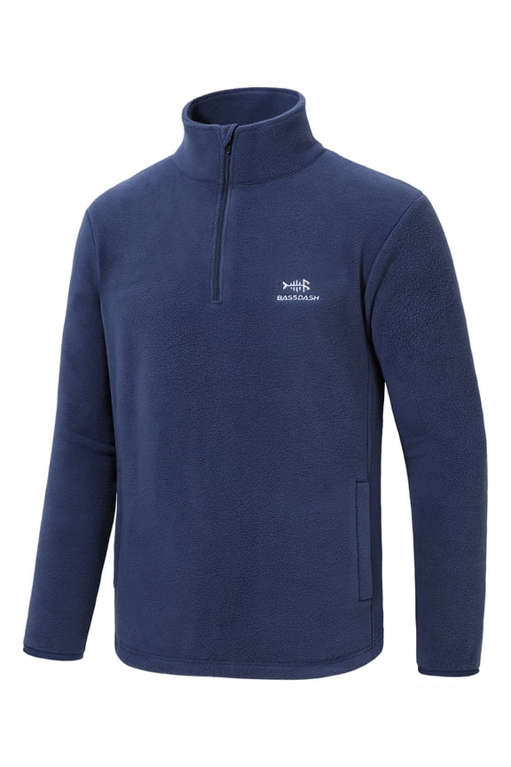 Men's Quarter Zip Jacket Mid Weight Polar Fleece Pullover Outdoor Warm Breathable Long Sleeve Sweatshirt
