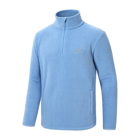BASSDASH Men's Quarter Zip Jacket Mid Weight Polar Fleece Pullover Outdoor Warm Breathable Long Sleeve Sweatshirt