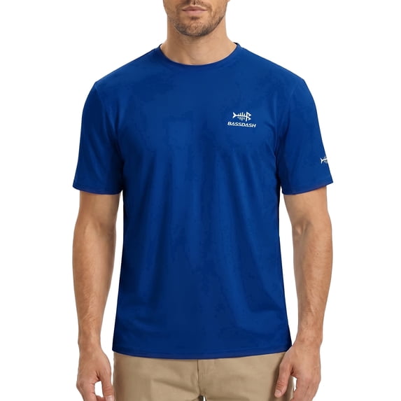 BASSDASH Men’s UPF 50+ Sun Protection Fishing Shirt Short Sleeve UV T-Shirt