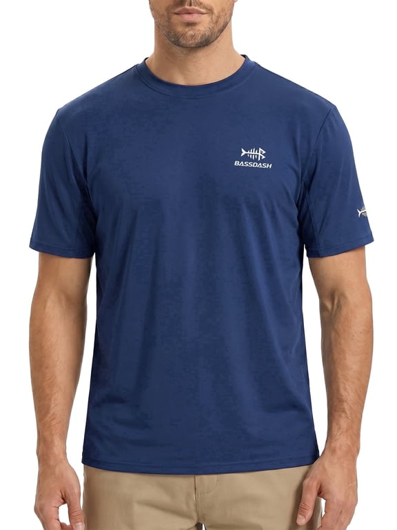 Men’s UPF 50+ Sun Protection Fishing Shirt Short Sleeve UV T-Shirt