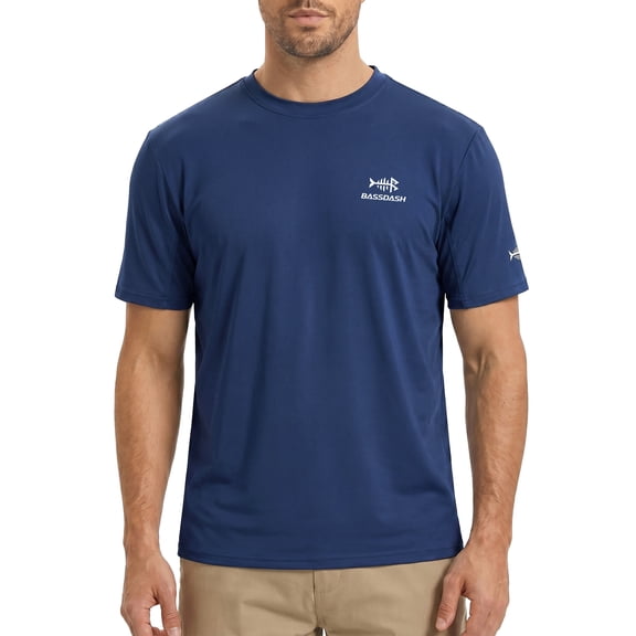 BASSDASH Men’s UPF 50+ Sun Protection Fishing Shirt Short Sleeve UV T-Shirt