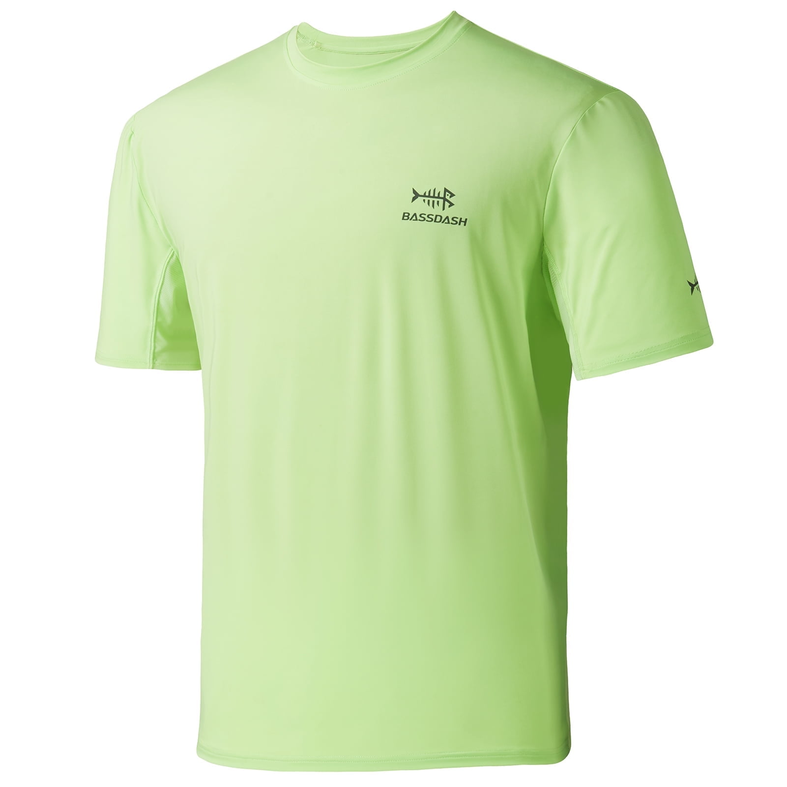 BASSDASH Men's UPF 50+ Performance Short Sleeve Pocket T-Shirt UV Sun Protection Fishing Hiking Kayaking Sports Shirtsdark Grey Grey Logo - View #8