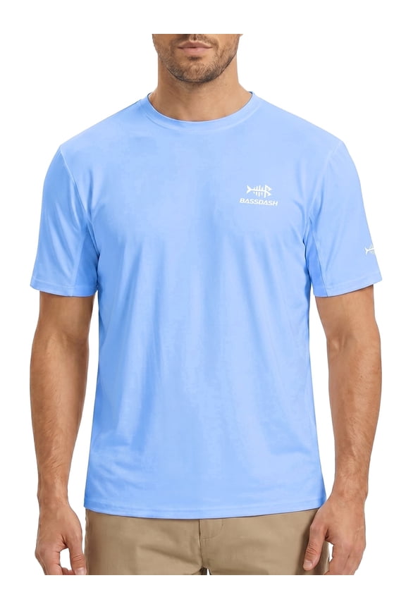 Men’s UPF 50+ Sun Protection Fishing Shirt Short Sleeve UV T-Shirt