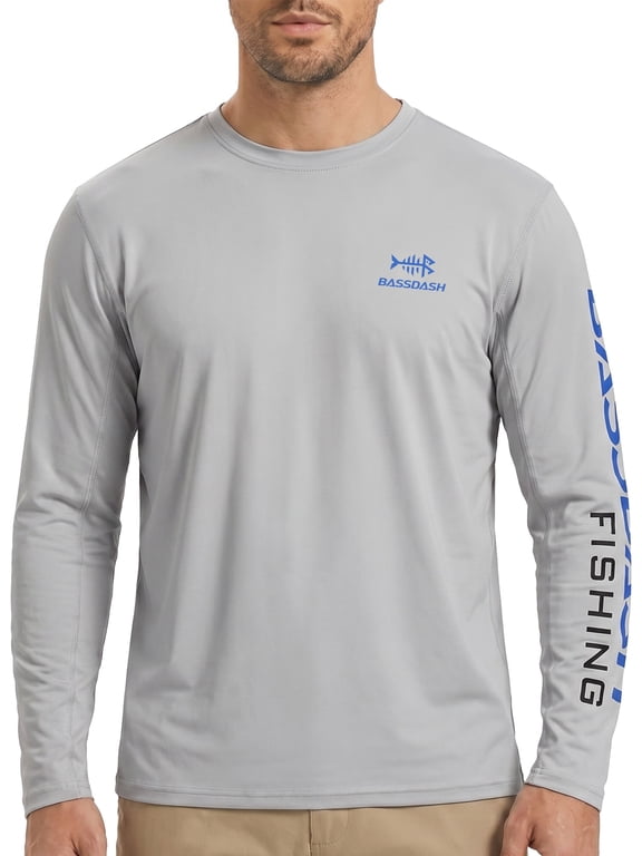 Men’s UPF 50+ Sun Protection Long Sleeve Shirts Quick Dry Performance SPF UV Shirt for Outdoors Fishing Hiking FS31M