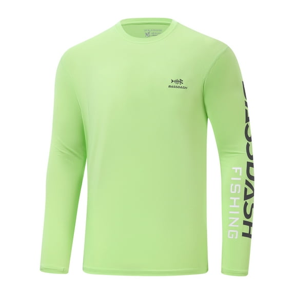 BASSDASH Men’s UPF 50+ Sun Protection Long Sleeve Shirts Quick Dry Performance SPF UV Shirt for Outdoors Fishing Hiking FS31M