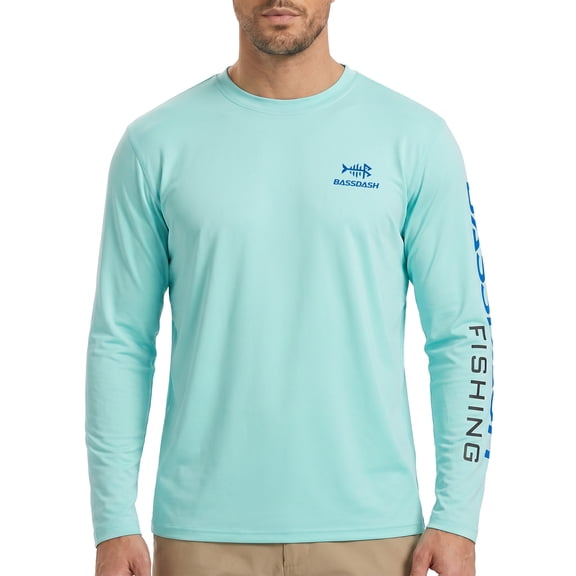 BASSDASH Men’s UPF 50+ Sun Protection Long Sleeve Shirts Quick Dry Performance SPF UV Shirt for Outdoors Fishing Hiking FS31M