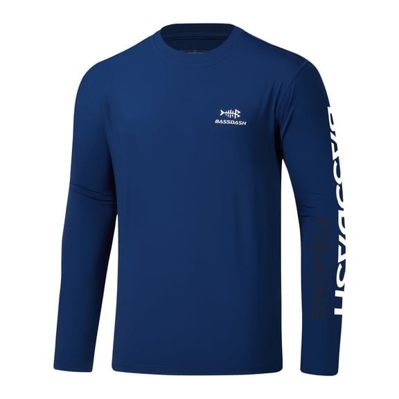 BASSDASH Men’s UPF 50+ Sun Protection Long Sleeve Shirts Quick Dry Performance SPF UV Shirt for Outdoors Fishing Hiking FS31M