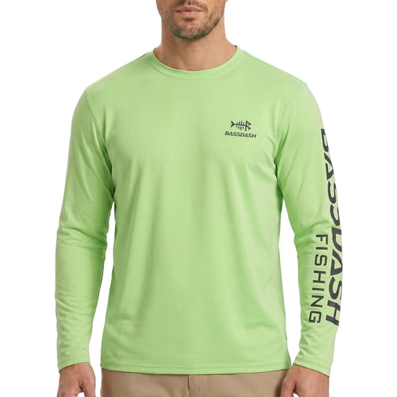 BASSDASH Men’s UPF 50+ Sun Protection Long Sleeve Shirts Quick Dry Performance SPF UV Shirt for Outdoors Fishing Hiking FS31M