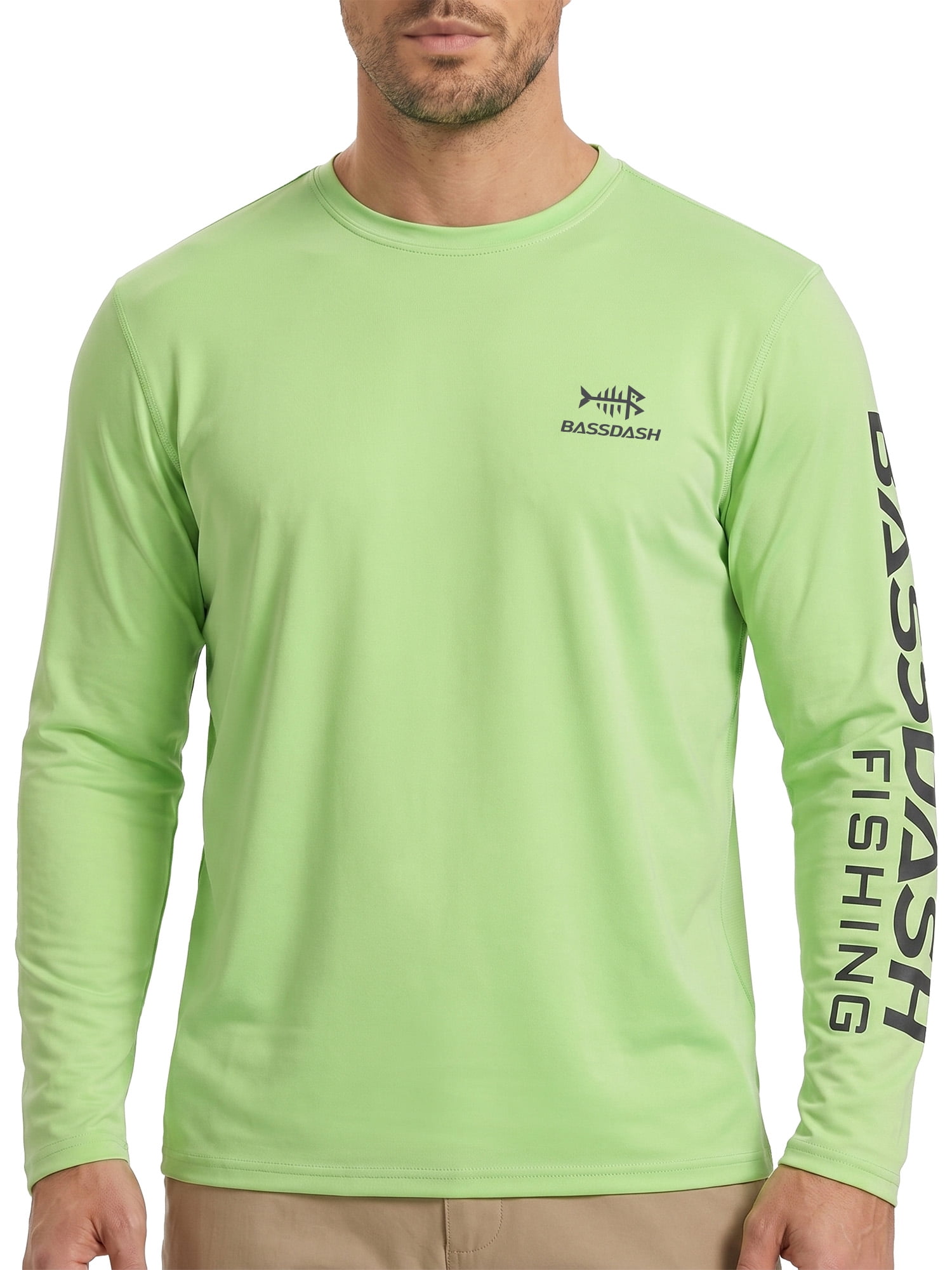 BASSDASH Men’s UPF 50+ Sun Protection Long Sleeve Shirts Quick Dry Performance SPF UV Shirt for Outdoors Fishing Hiking FS31M