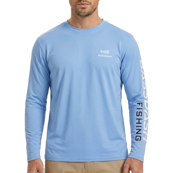BASSDASH Men’s UPF 50+ Sun Protection Long Sleeve Shirts Quick Dry Performance SPF UV Shirt for Outdoors Fishing Hiking FS31M