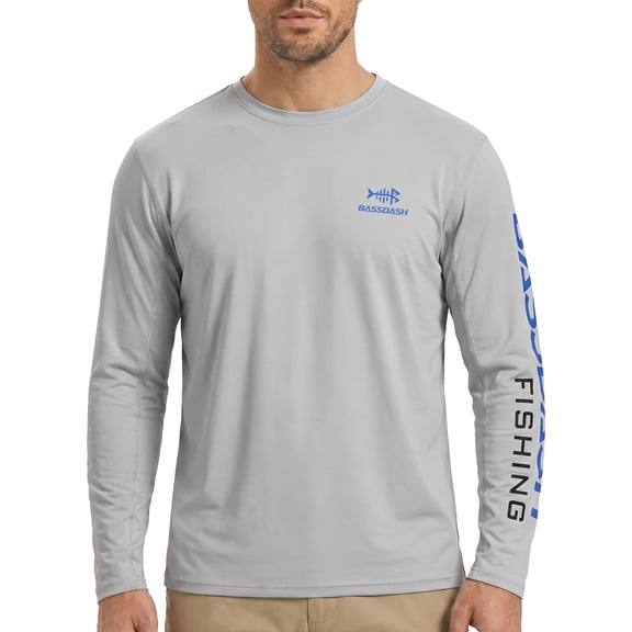 BASSDASH Men’s UPF 50+ Sun Protection Long Sleeve Shirts Quick Dry Performance SPF UV Shirt for Outdoors Fishing Hiking FS31M
