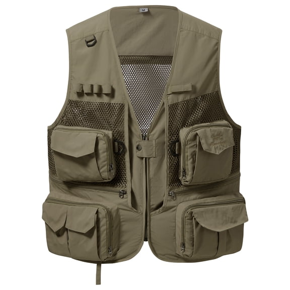 BASSDASH Men's Women's Utility Fishing Cargo Vest Outdoor Safari Photography Work Vest with Multi Pockets Mesh Back FV14