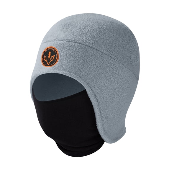 BASSDASH Soft Fleece 2-in-1 Hat with Ski Mask Ear Flap Fishing Hunting Beanie for Men Women Cold Weather