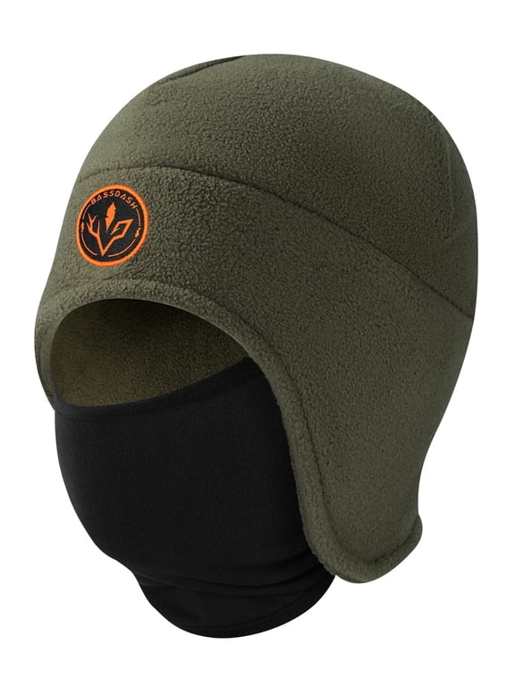 Soft Fleece 2-in-1 Hat with Ski Mask Ear Flap Fishing Hunting Beanie for Men Women Cold Weather
