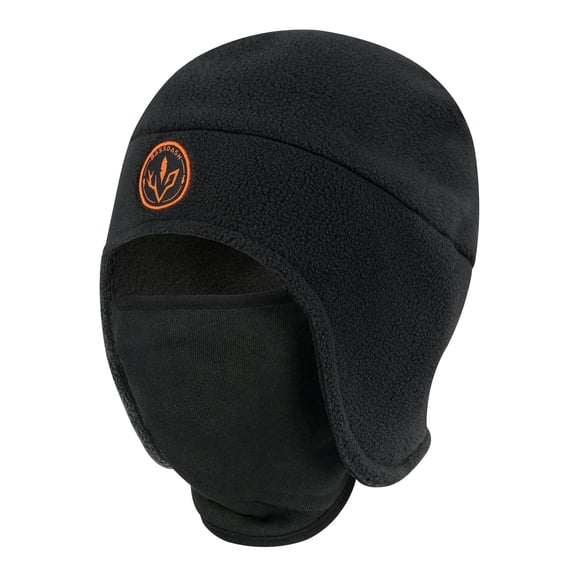 BASSDASH Soft Fleece 2-in-1 Hat with Ski Mask Ear Flap Fishing Hunting Beanie for Men Women Cold Weather