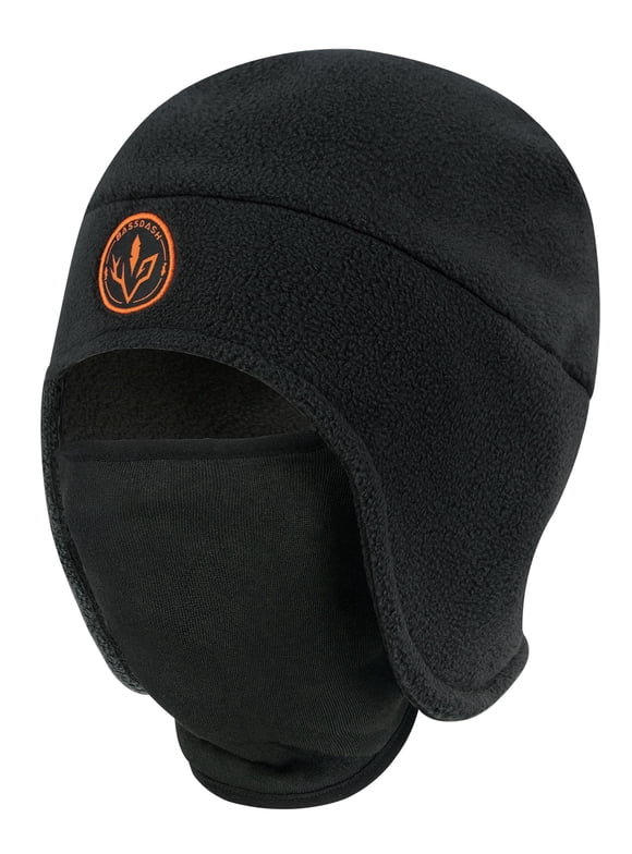 Soft Fleece 2-in-1 Hat with Ski Mask Ear Flap Fishing Hunting Beanie for Men Women Cold Weather
